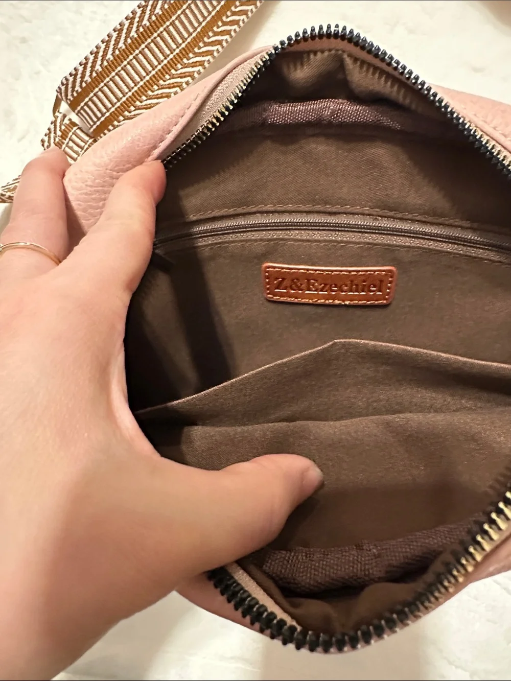 lululemon athletica Blush Quilted Chevron Crossbody with Patterned Strap